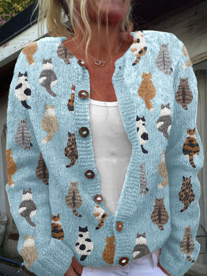 Bambi | Cat Print Cardigan