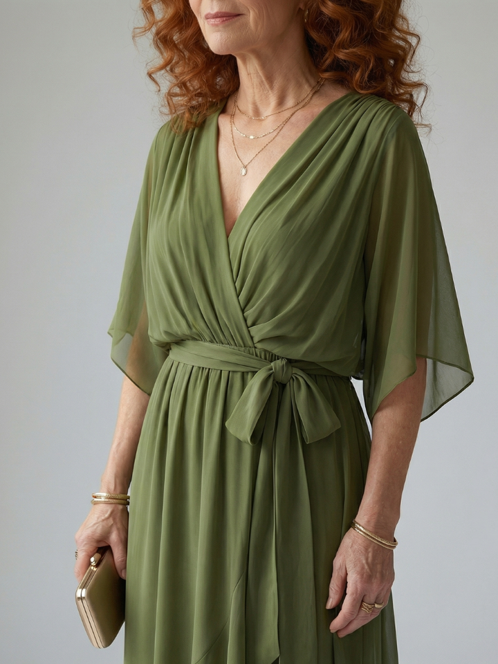 Myra | Draped Midi Dress