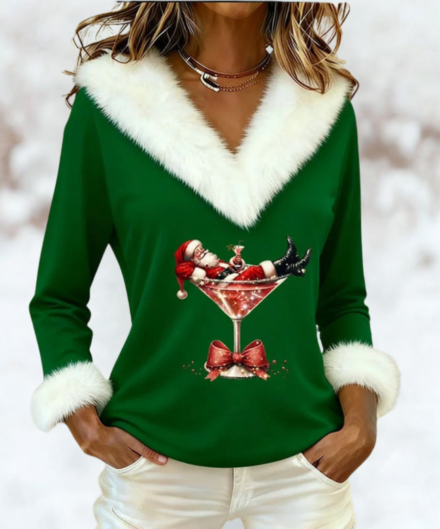 Mariah | Velvet Christmas Top