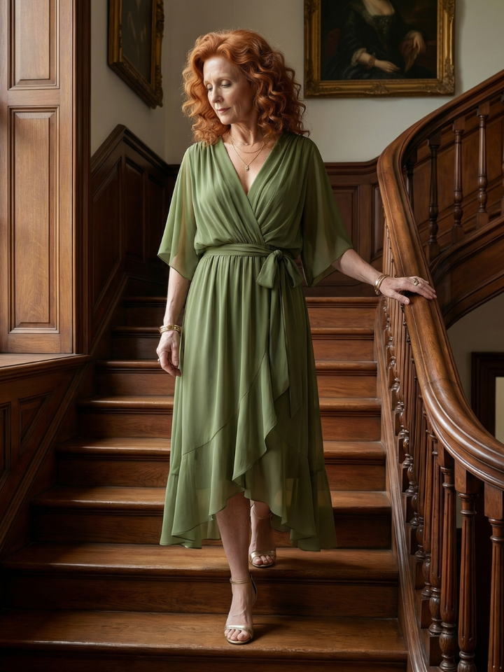 Myra | Draped Midi Dress
