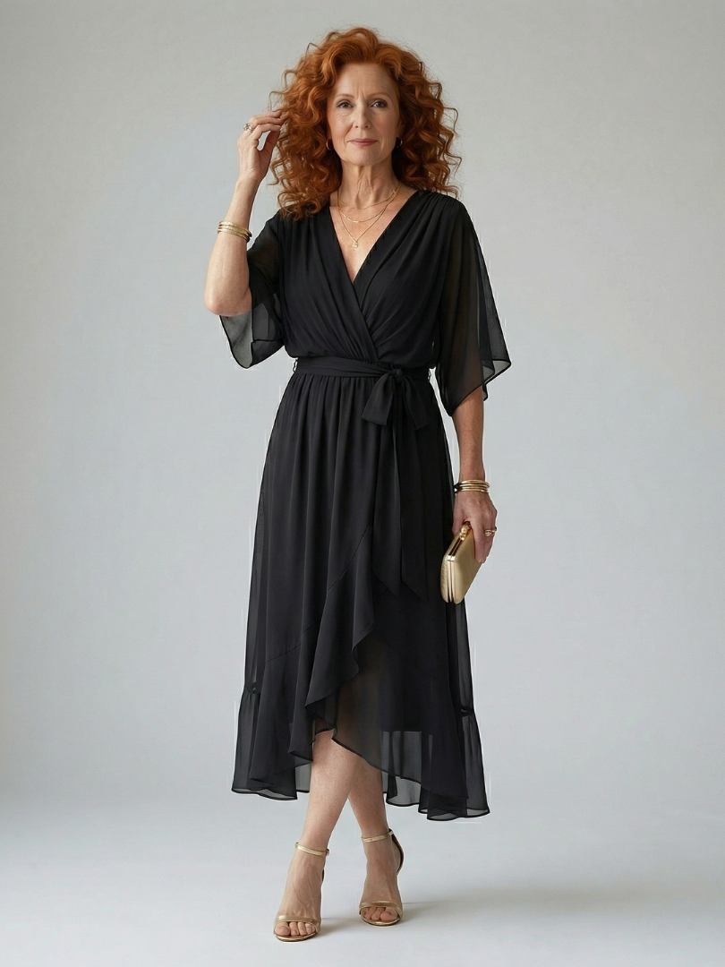 Myra | Draped Midi Dress