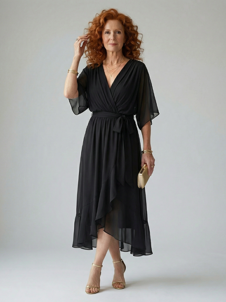 Myra | Draped Midi Dress