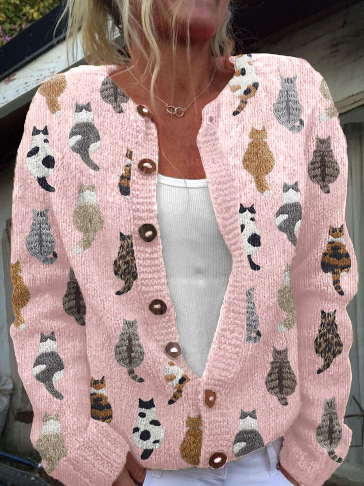 Bambi | Cat Print Cardigan