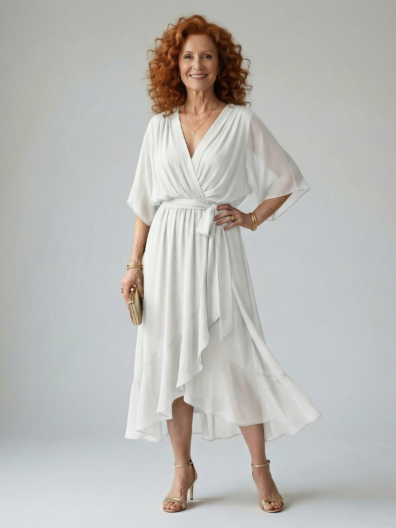 Myra | Draped Midi Dress