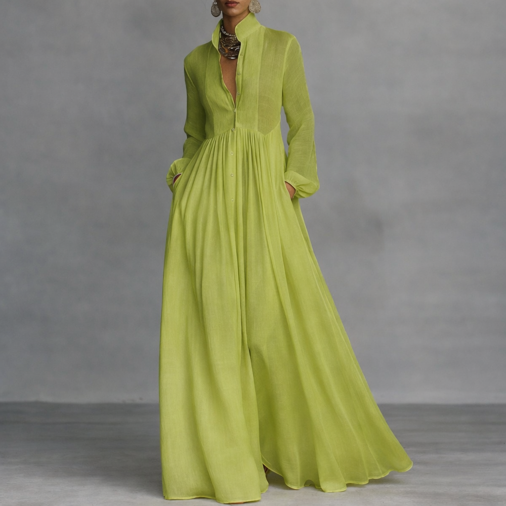 Lincy | Elegant maxi dress with flattering tummy coverage