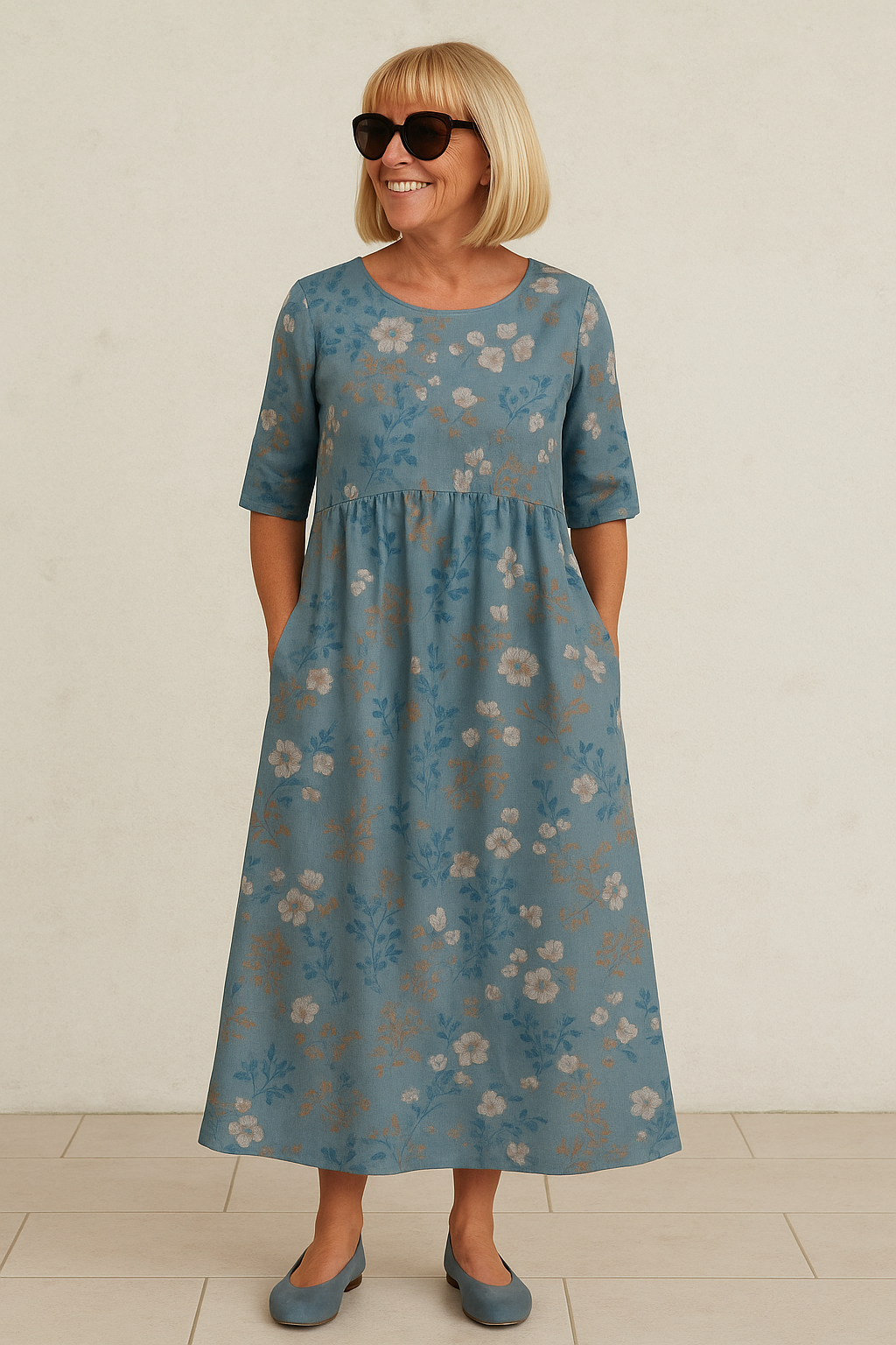 Meghan | Elegant Flowing Midi Dress
