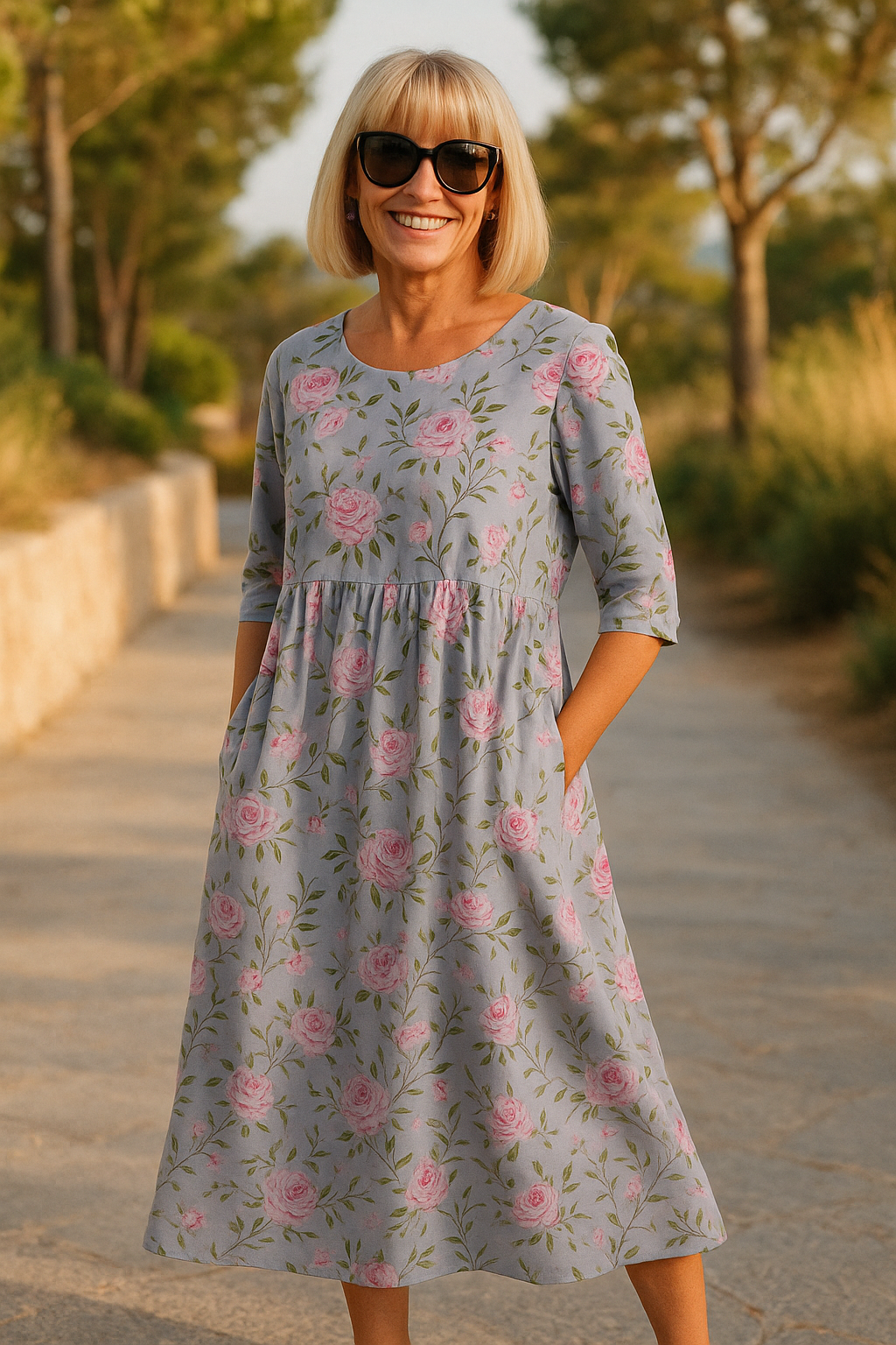 Meghan | Elegant Flowing Midi Dress