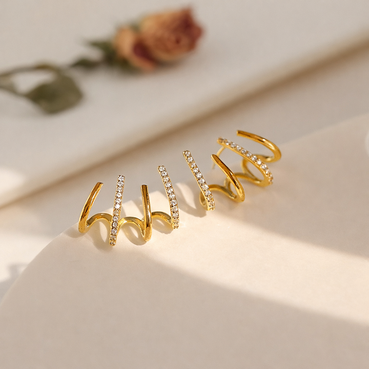 Iris - Spiral Ear Cuff Earrings