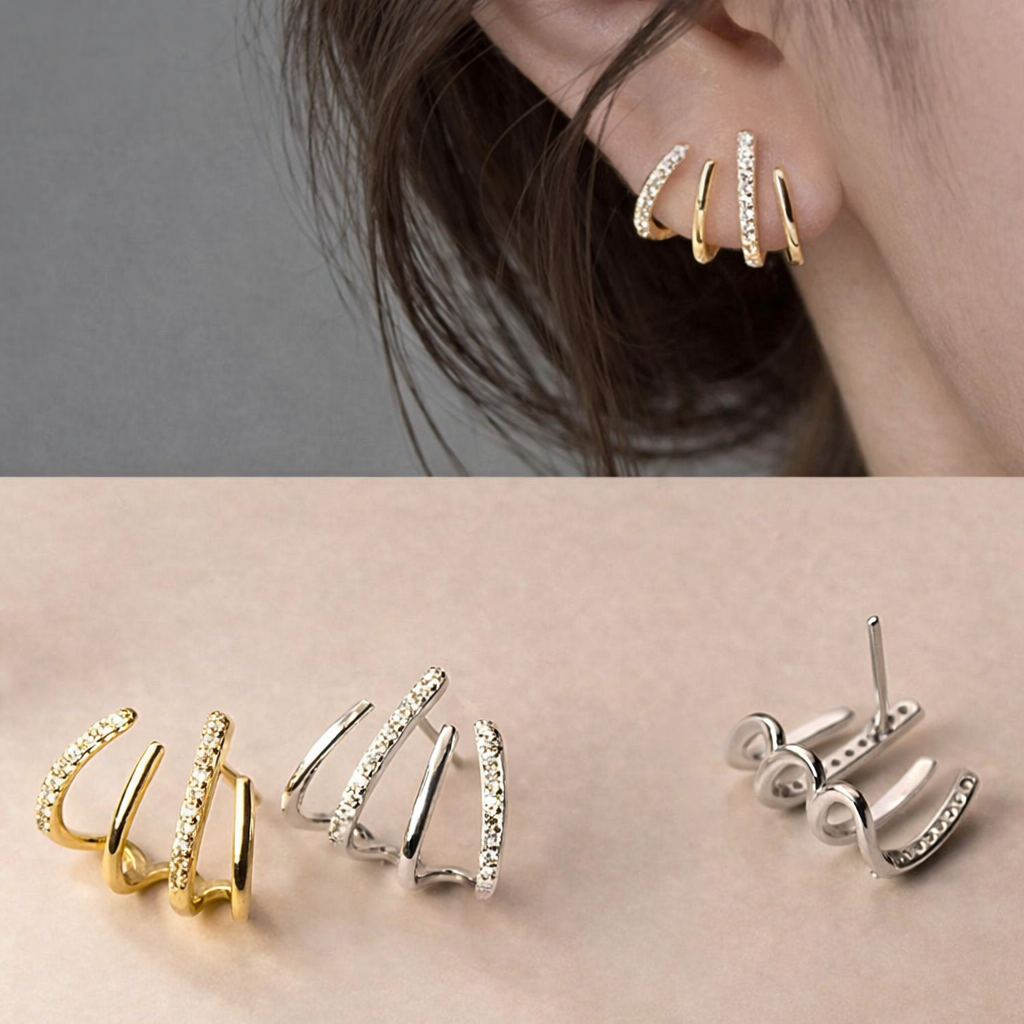 Iris - Spiral Ear Cuff Earrings