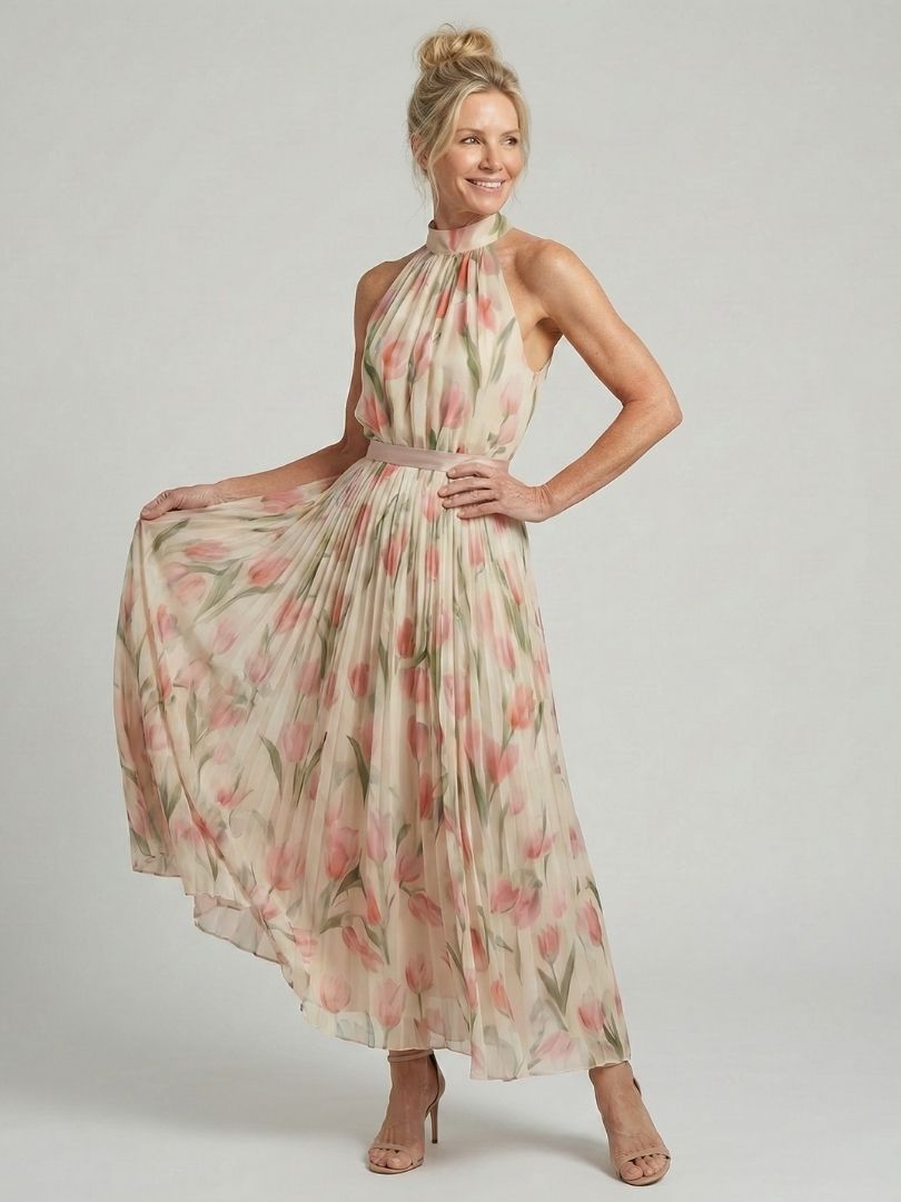Aurelle | Halter Midi Dress