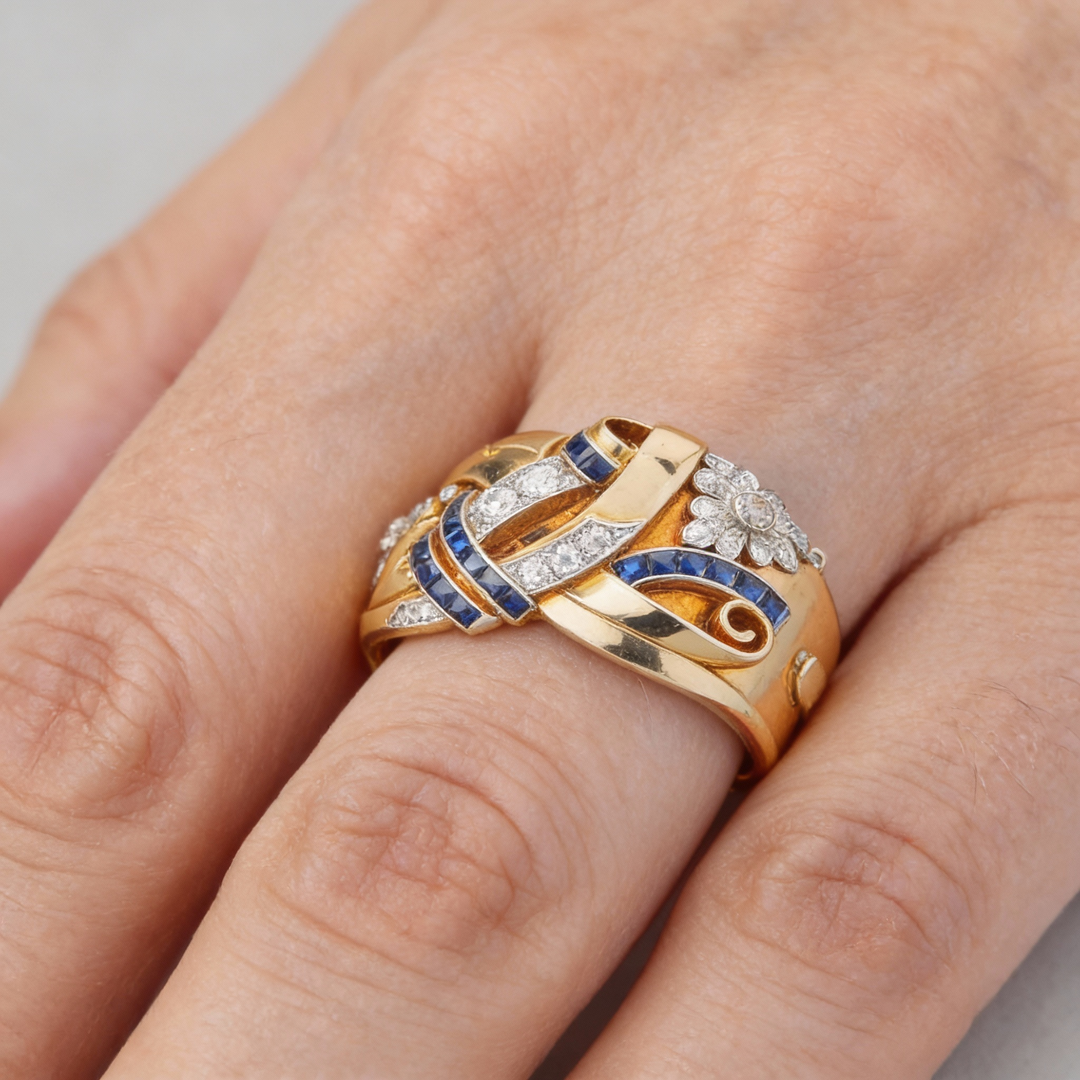 Lyra - Gold Vintage Zirconia Ring