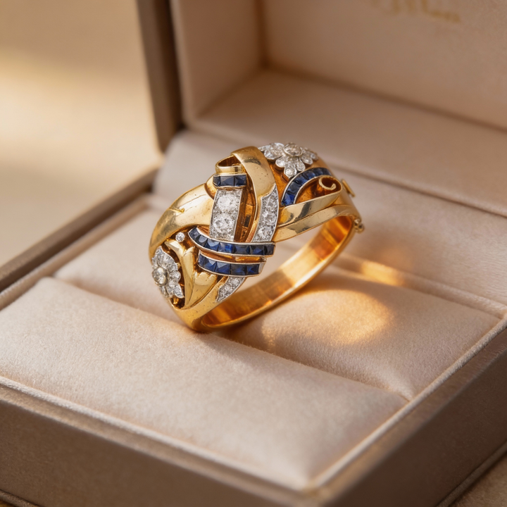 Lyra - Gold Vintage Zirconia Ring