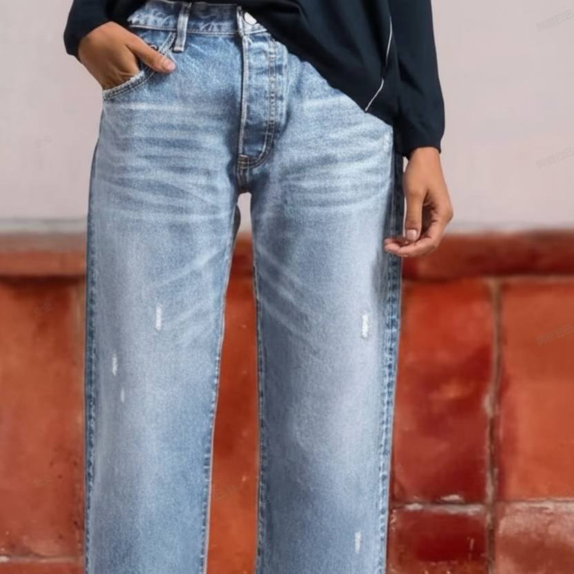 April | Cropped Straight-Leg Jeans