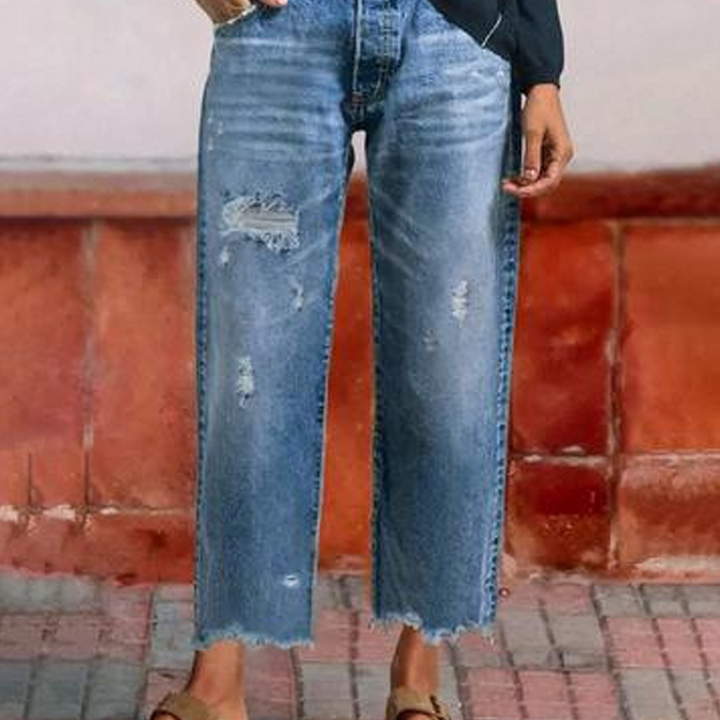 April | Cropped Straight-Leg Jeans