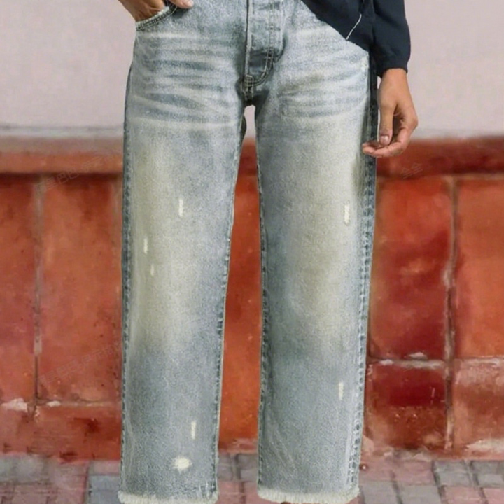 April | Cropped Straight-Leg Jeans